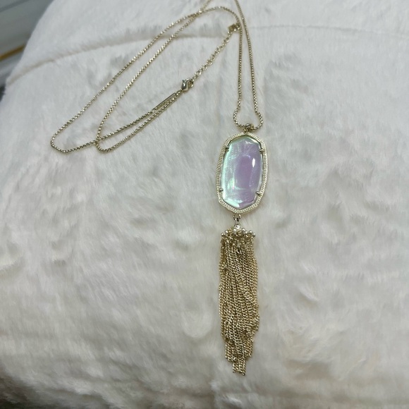 Kendra Scott Rayne Gold Long Pendant Necklace in irradescent - Picture 2 of 5